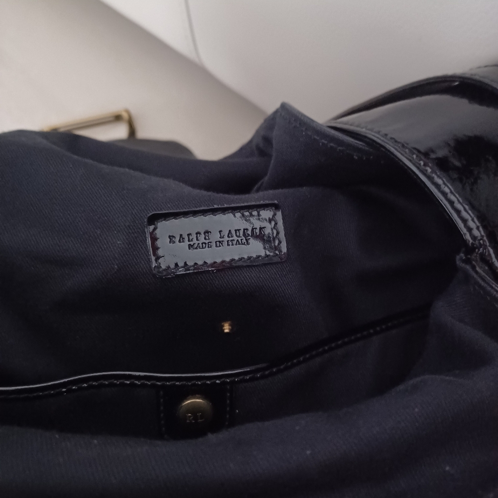 Ralph Lauren Black Patent Leather Backpack - Picture 5 of 10